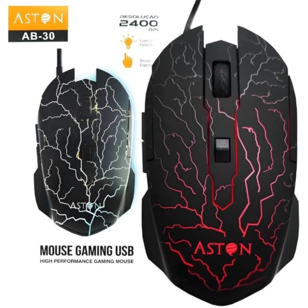 Mouse Gamer Com Fio Usb 2400 Dpi Ab-30 Aston
