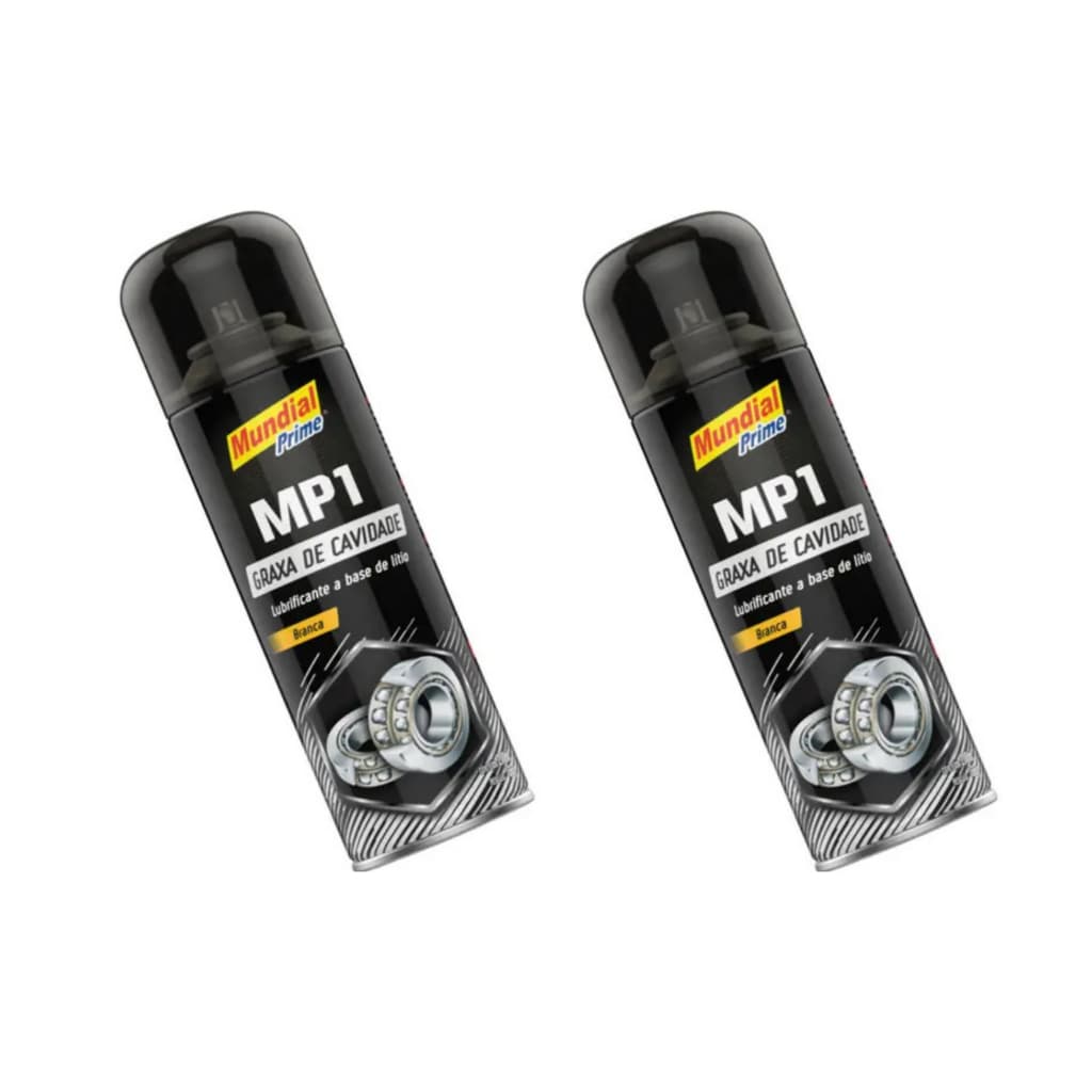 Kit 2 Graxa De Cavidade Spray Mundial Prime Mp1 Branca Lubrificante Geral Peças Resistente Temperatura 180º