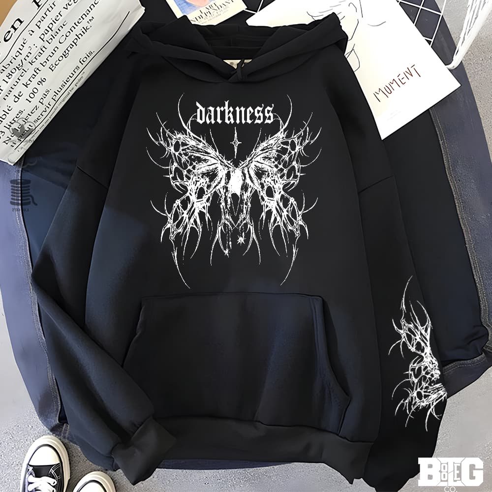 Blusa Moletom Canguru  darkness rock punk Casaco Feminino Masculino Flanelado Unissex Inverno Algodao