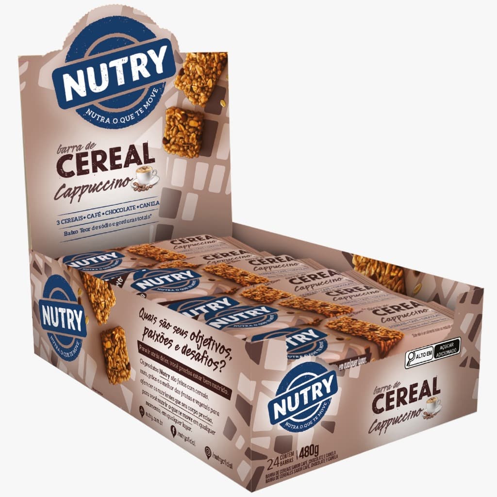 Kit 2 Caixas Barrinha De Cereal Nutry Vários Sabores Atacado 48 Unidades