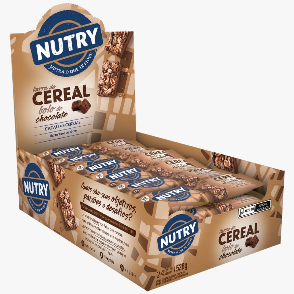 Kit 8 Caixas Barrinha De Cereal Nutry Vários Sabores Atacado 192 Unidades