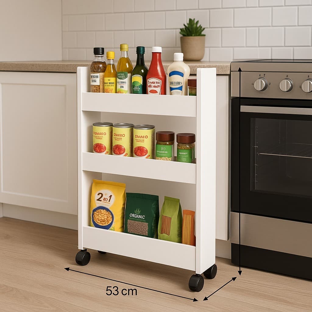 Armário Multiuso MDF  80 cm/Repartições Organizador Lavanderia Cozinha