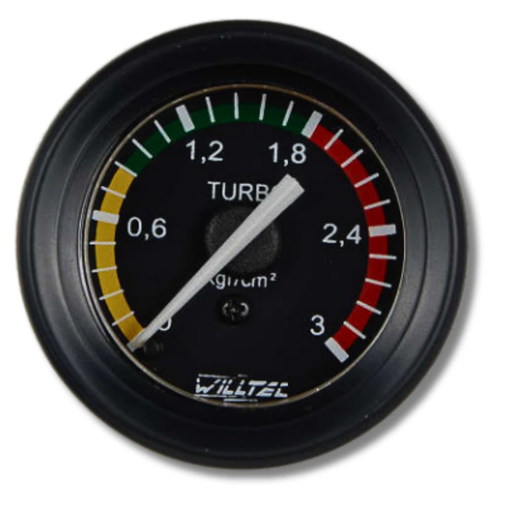 RELOGIO MANOMETRO PRESSAO TURBO CAMINHAO MB 0-3KG 52MM PRETO