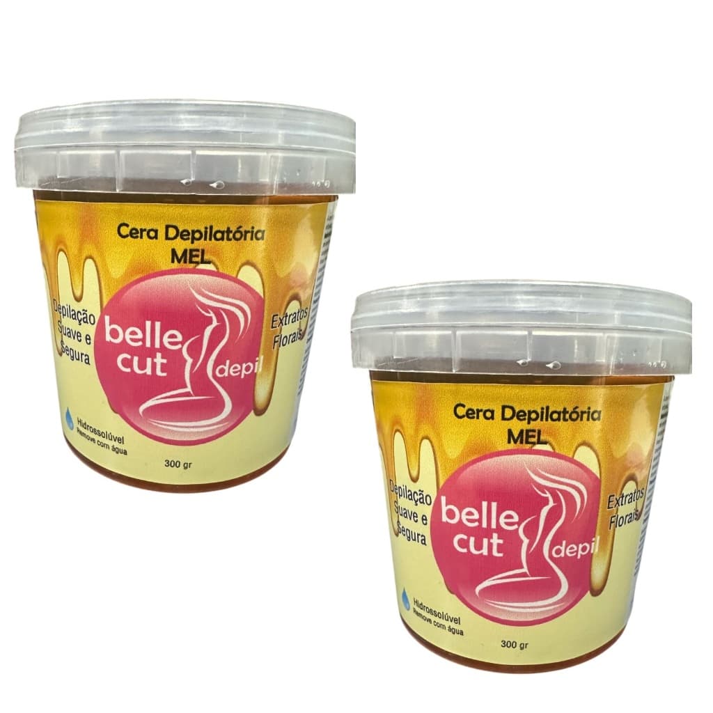 Kit 2 Cera Depilatória Quente Belle Cut 300g Hidrossoluvel Escolha seu Aroma