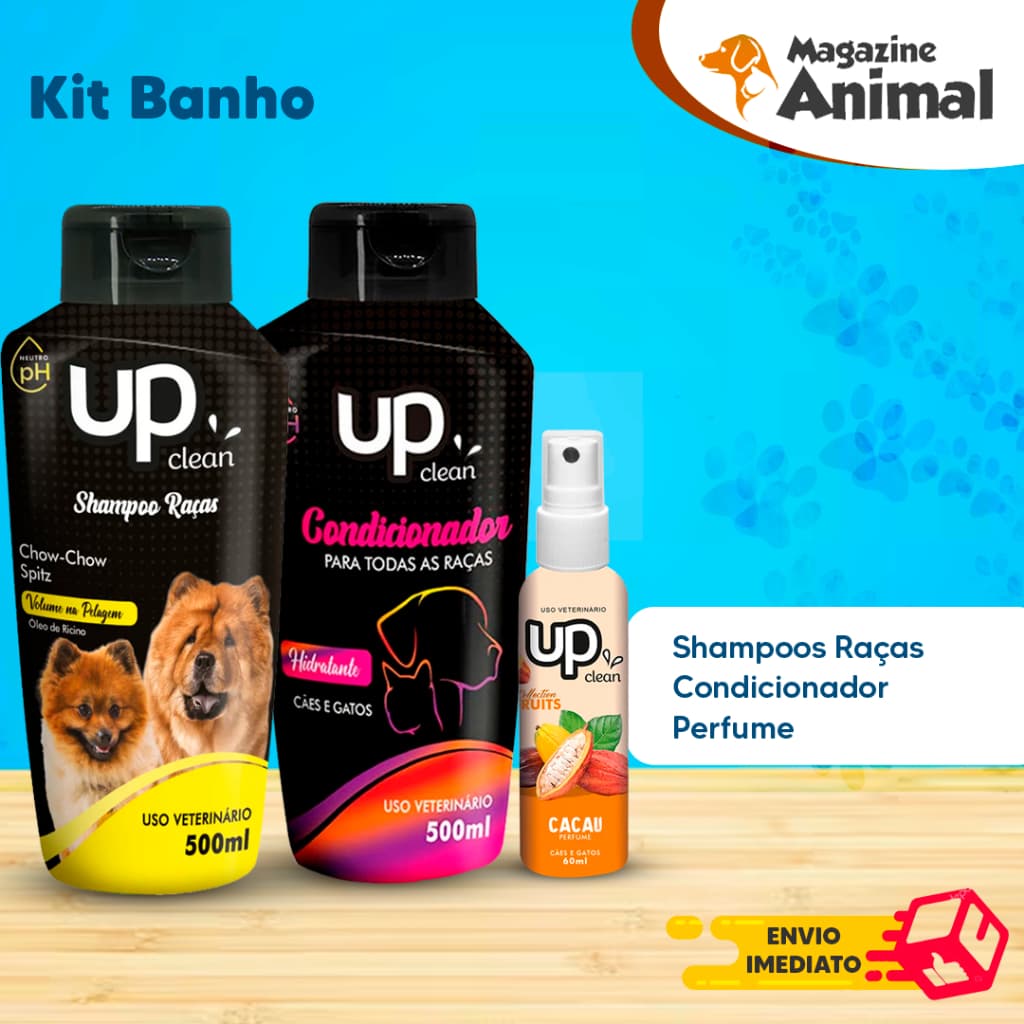 Kit banho Shampoo Para Cachorro pet Shampoo para cães Chow Chow - Spitz + Condicionador Universal
