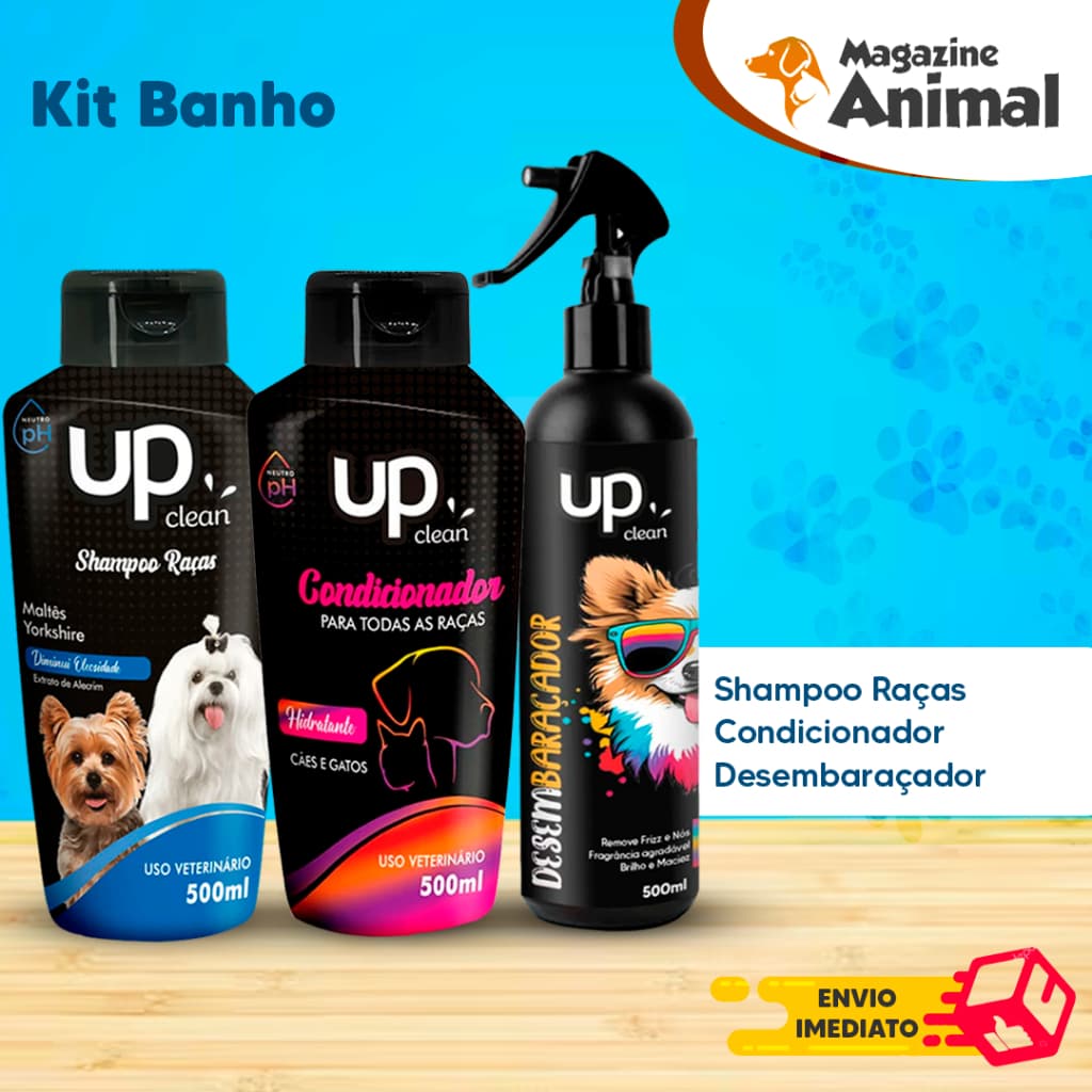 Kit Shampoo para Cachorro Raças Maltês - Yorkshire + Desembaraçador  + Condicionador Raças Universal