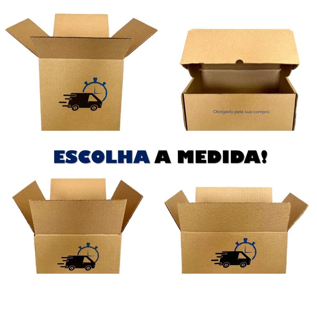 Kit 25 Caixas de Papelão P Ecommerce Com Impressão - Escolha Sua Medida