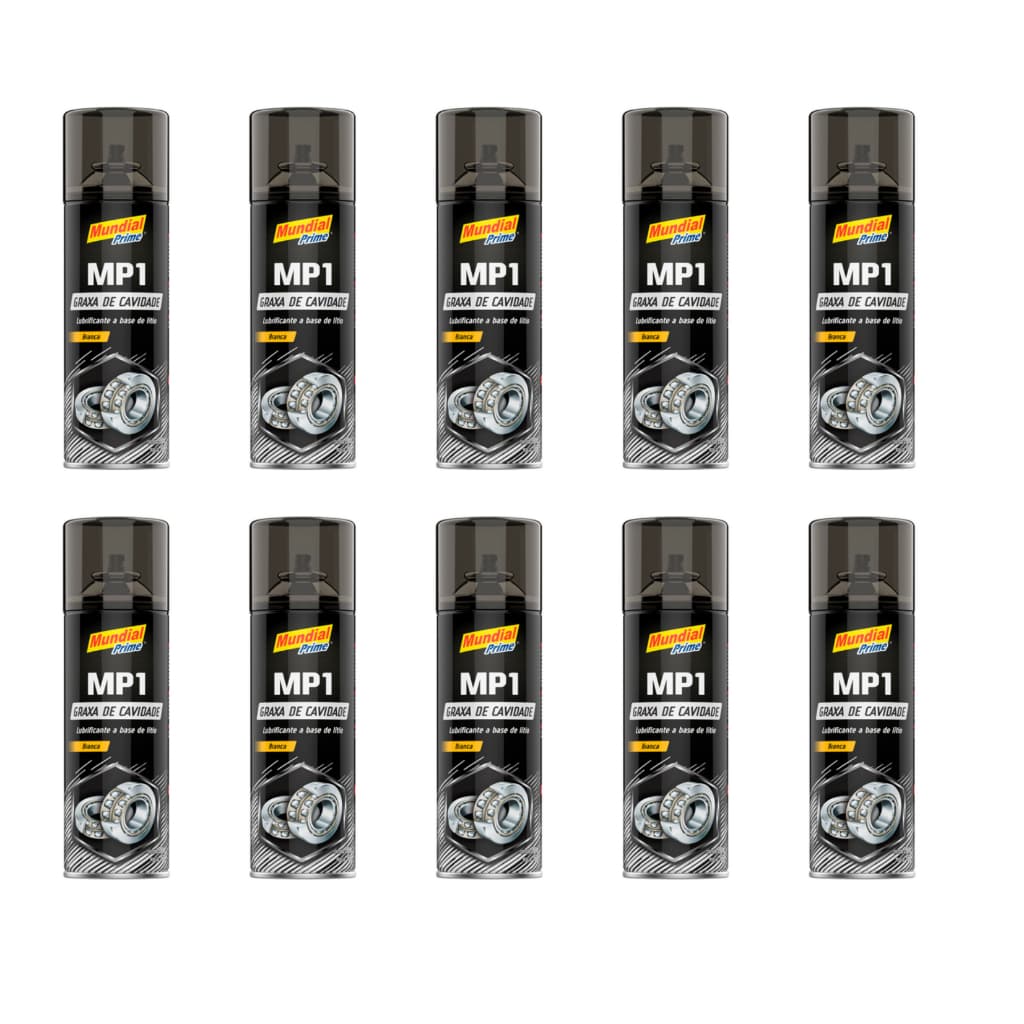 Kit 10 Graxa De Cavidade Spray Mundial Prime Mp1 Branca Lubrificante Peças Geral Resistente Água Do Mar 180°