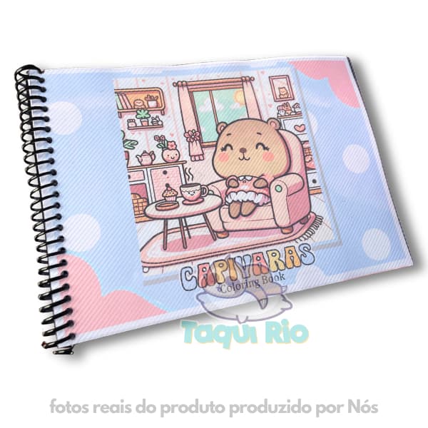 LIVRO DE COLORIR - CAPIVARA CUTE  - A5 ENCADERNADO + PLÁSTICO ANTI MANCHA - NOVIDADE!!!!