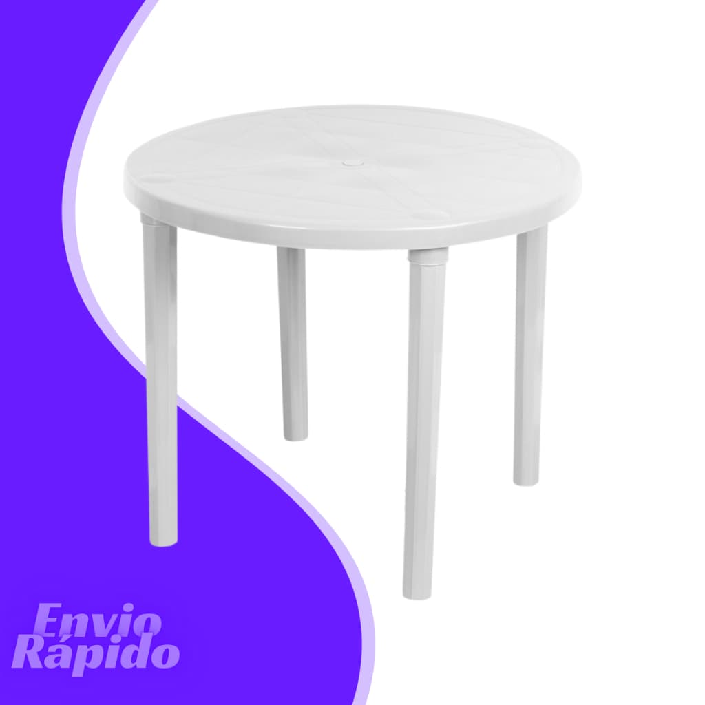 Mesa Redonda Desmontável Plastico Reforçado Para Bar Casa Piscina Jardim Area Externa Resistente