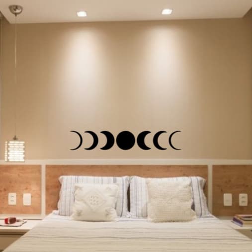 ADESIVO DE PAREDE DECORATIVO FASES COMPLETA DA LUA 23CMX 1,34CM QUARTO SALA ESCRITORIO
