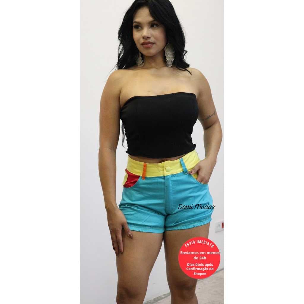 Domi Modas Short Sarja Cintura Alta estilo Emília 003