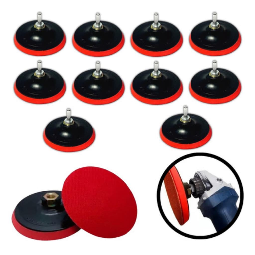 Kit 10 Suporte de Boina 115mm para Furadeira Rápido Acoplamento e Alta Eficiência no Polimento