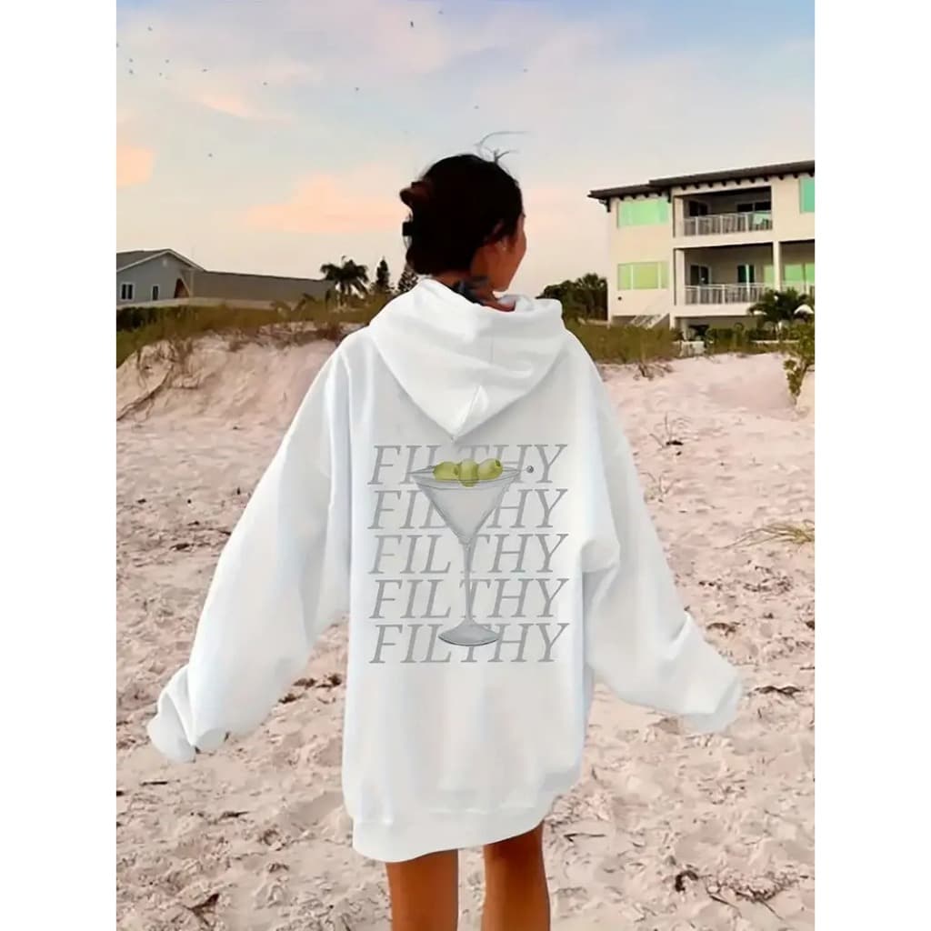 Moletom Casual Unisex com Estampa Geométrica e de Letras - Pulôver Aconchegante com Cordão para Outono/Inverno, Lavável