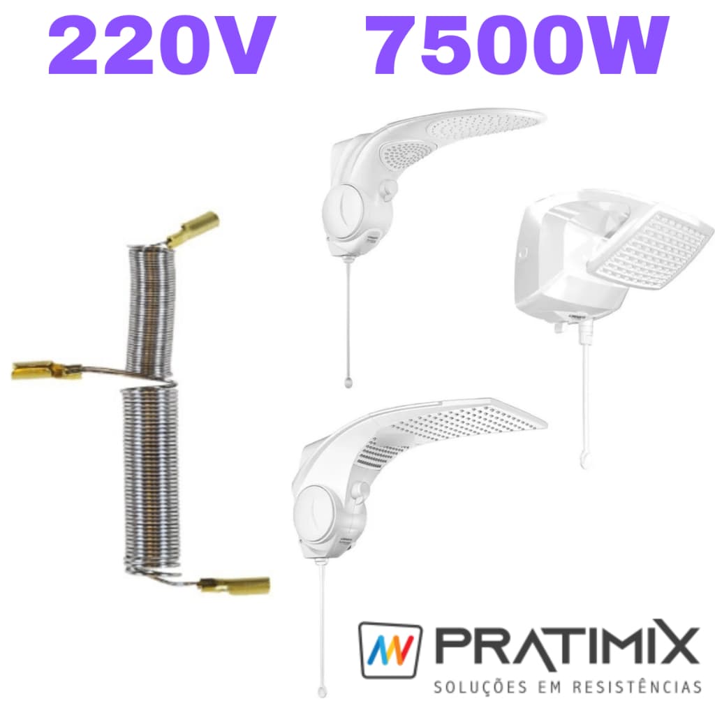 Resistência Duo Shower Quadra Eletrônica Plus Turbo Futura Lorenzetti 7500w 220v
