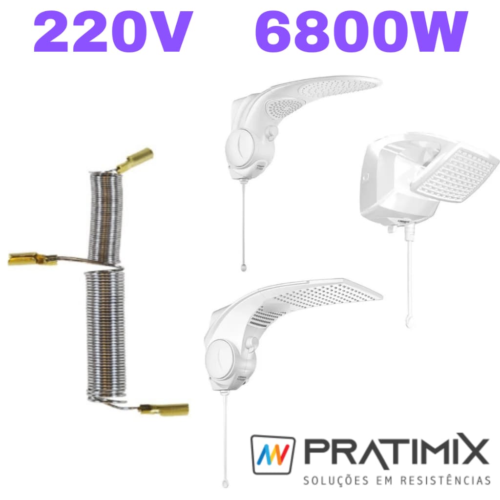 Resistência Duo Shower Quadra Eletrônica Plus Turbo Futura Lorenzetti 6800w 220v