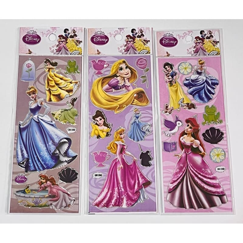 10 Cartelas Adesivos Princesas Infantil