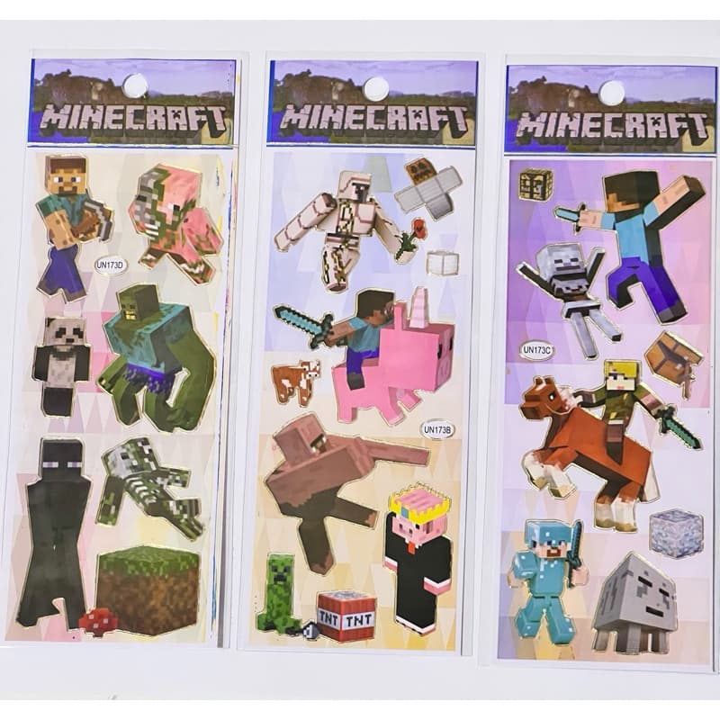 Cartelas adesivo Minecraft Infantil