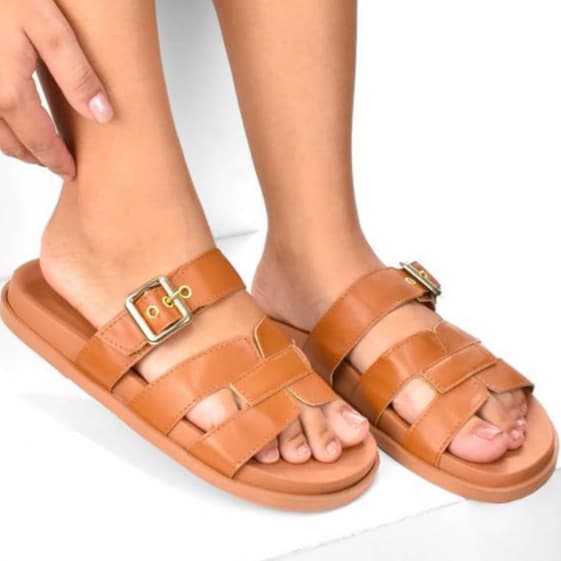 Birken Papete Feminina Slides Casual Fivela Verão Confortável