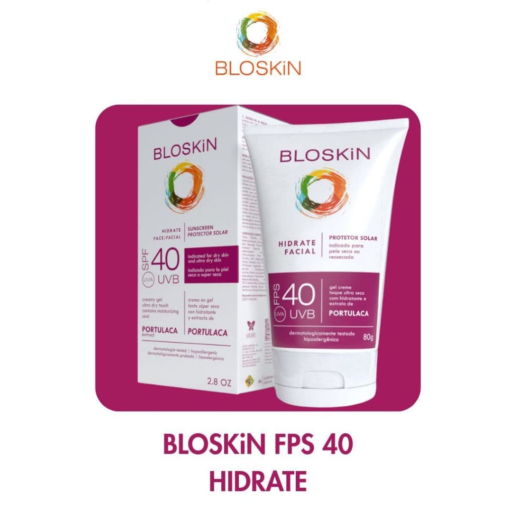 BLOSKiN PROTETOR SOLAR FPS 40 HIDRATE 80g PELE SECA