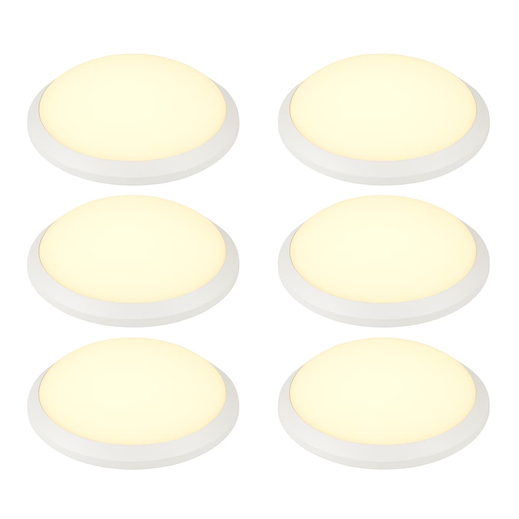 Kit com 6 Unidades Plafonier Luminária Sobrepor Bocal Porcelana 2 Lamp 20w E-27 Redondo