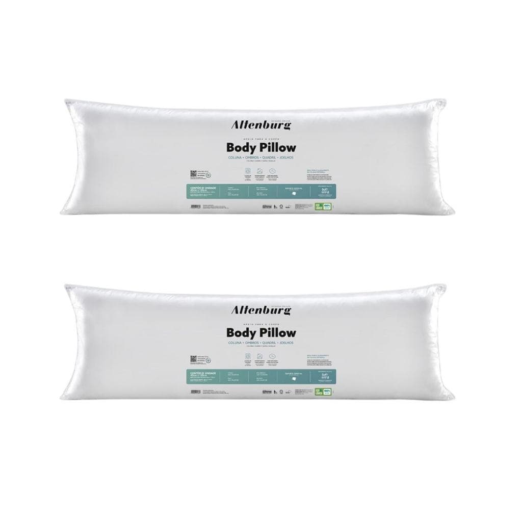 Kit 2 Travesseiros de Corpo Grande Body Pillow Microfibra Altenburg Antialérgico 130cm