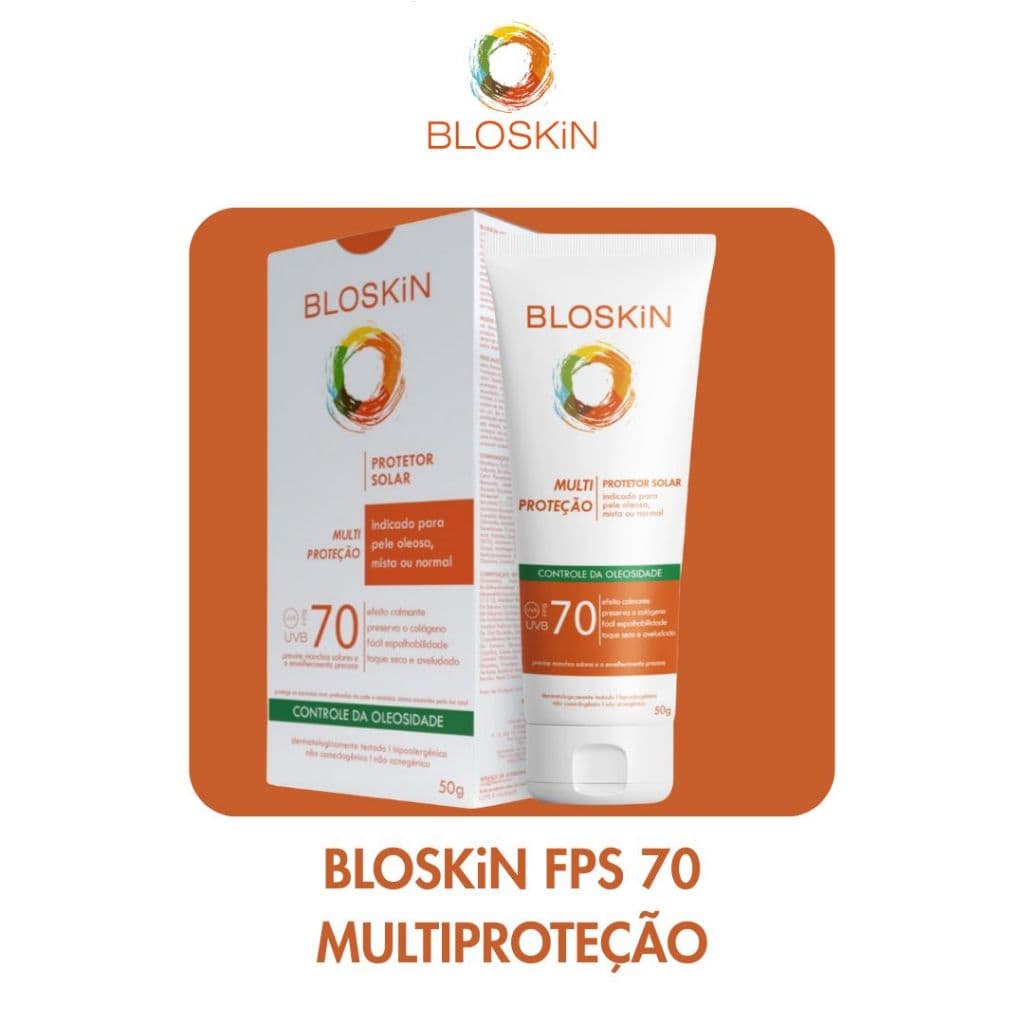 BLOSKiN PROTETOR SOLAR PELE MISTA,OLEOSA E NORMAL FPS 70 MULTIPROTEÇÃO - 50g
