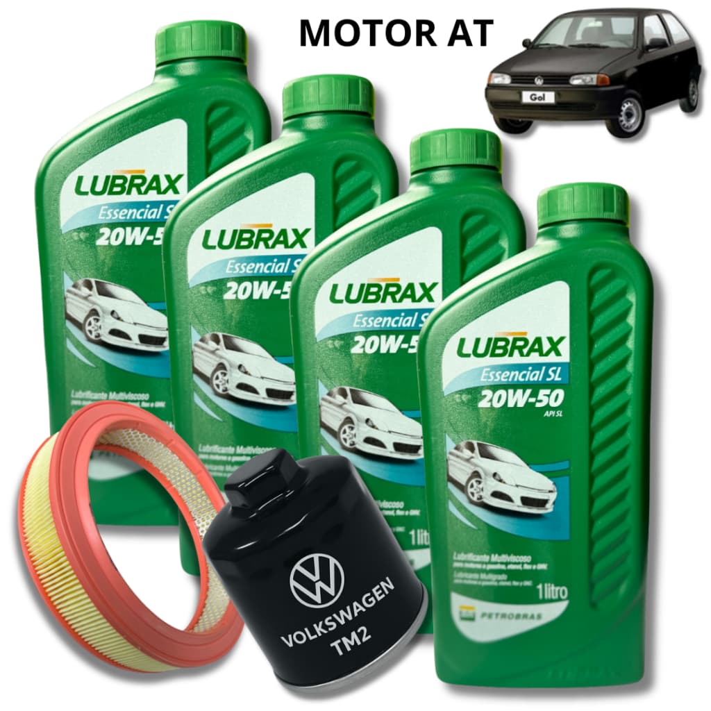 KIT TROCA DE ÓLEO GOL (1997)  4L DE 20W50 LUBRAX  + FILTRO DE ÓLEO + FILTRO DE AR MOTOR AT