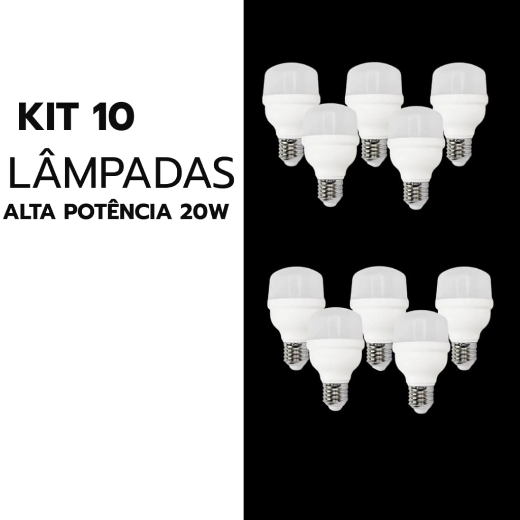 Kit 10  Lâmpadas Alta Potência Led BR 20W