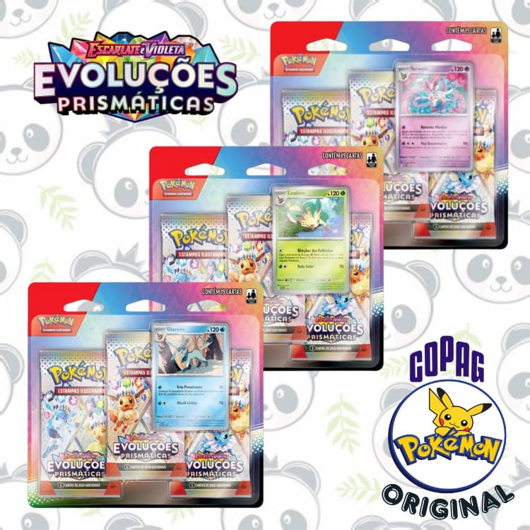 Blister Triplo EV 8.5 | Evoluções Prismáticas | Pokémon Tcg | COPAG