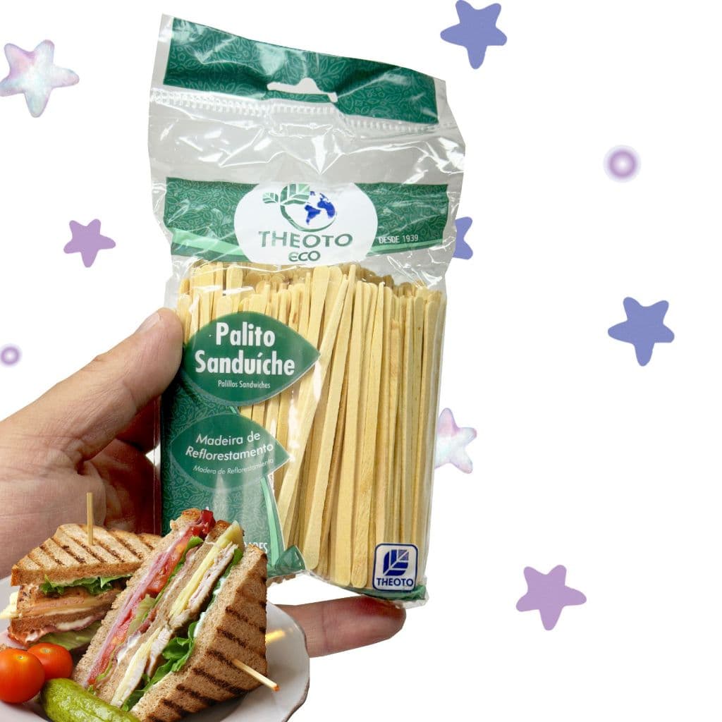 200 UNID PALITOS PARA SANDUICHS HAMBURGUES THEOTO 9CM RESISTENTE