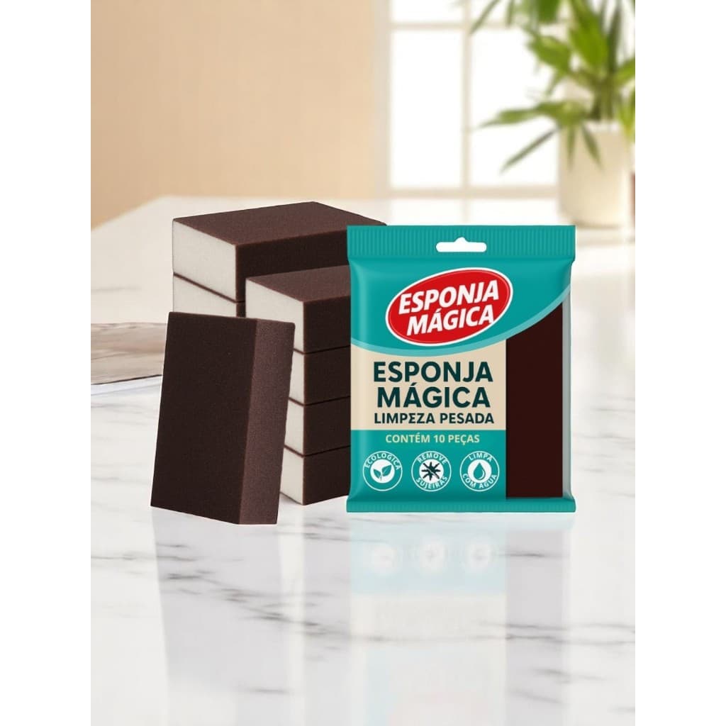 Kit Esponja Magica Tira Manchas Riscos Ferrugem Sujeiras Pesada
