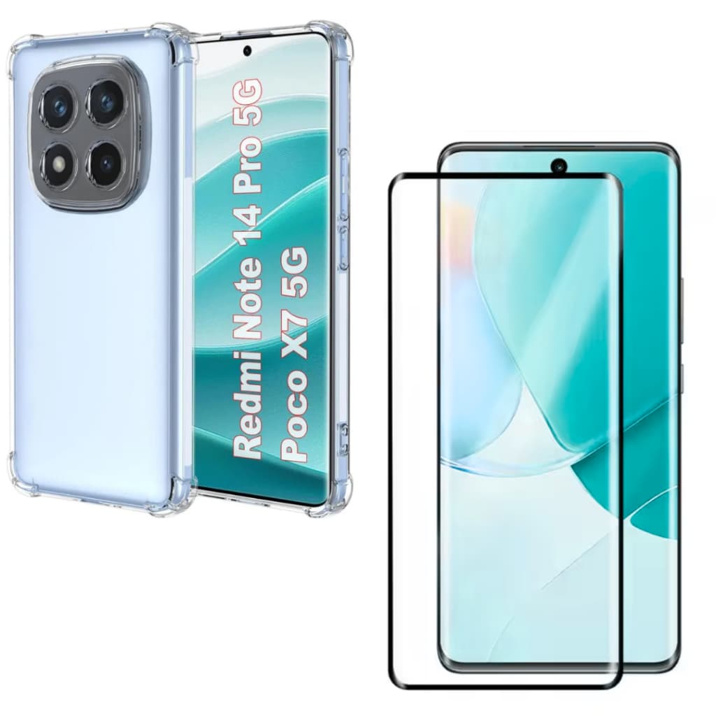 Capa Anti-impacto Transparente +Pelicula Curvada 3d para Poco x7 5g