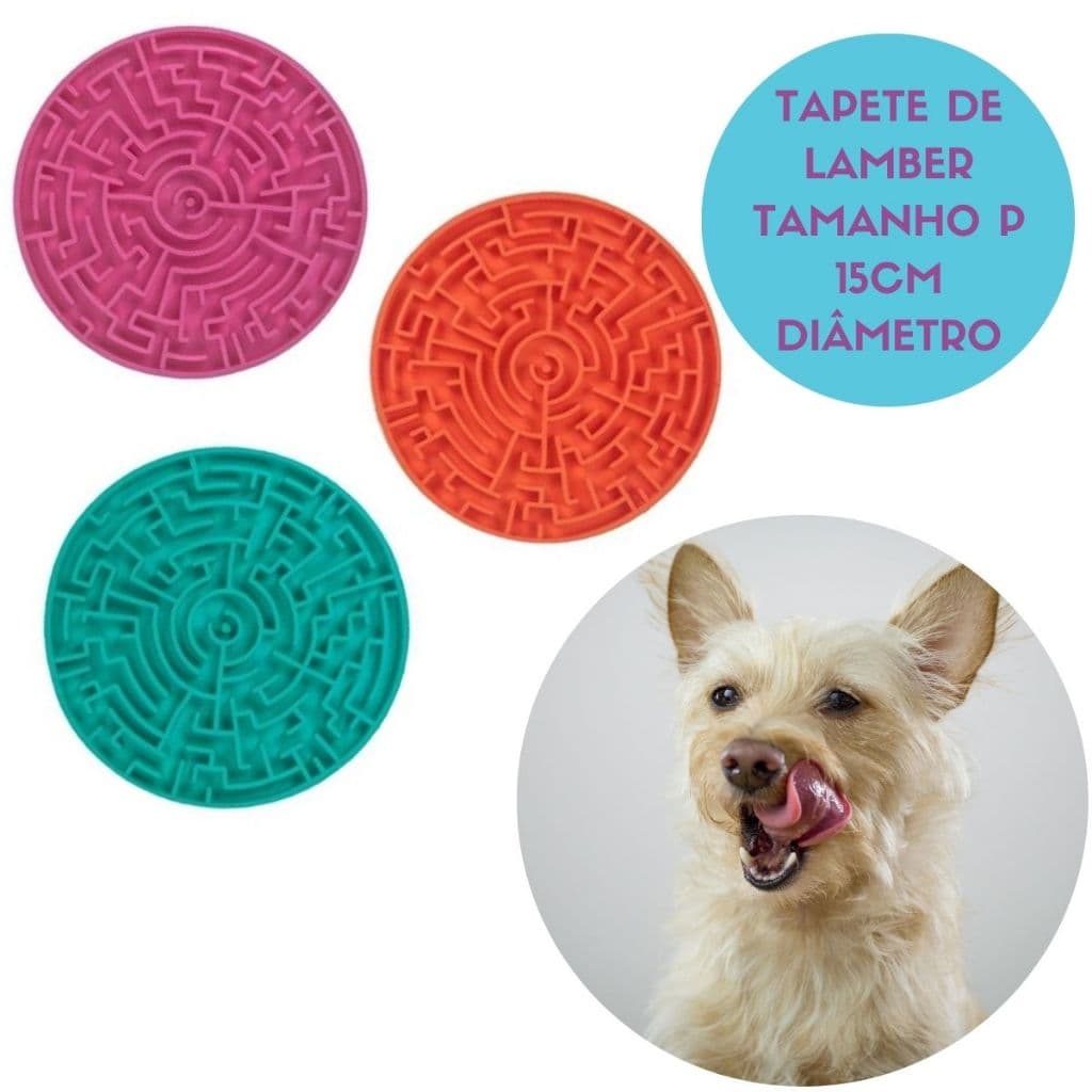 Tapete de Lamber Labirinto P Comedouro Lento Ração Úmida Pet Games Anti-stress para Cães e Gatos
