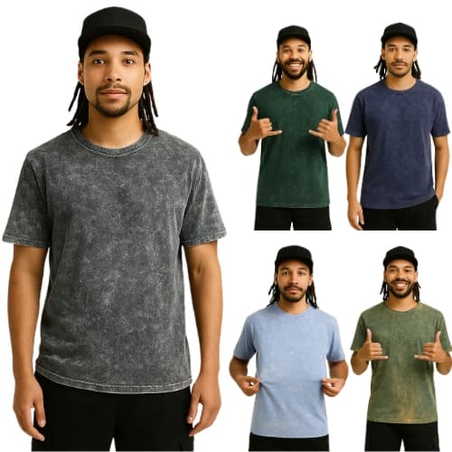 Camiseta Masculina Algodão Premium Marmorizada Várias Cores