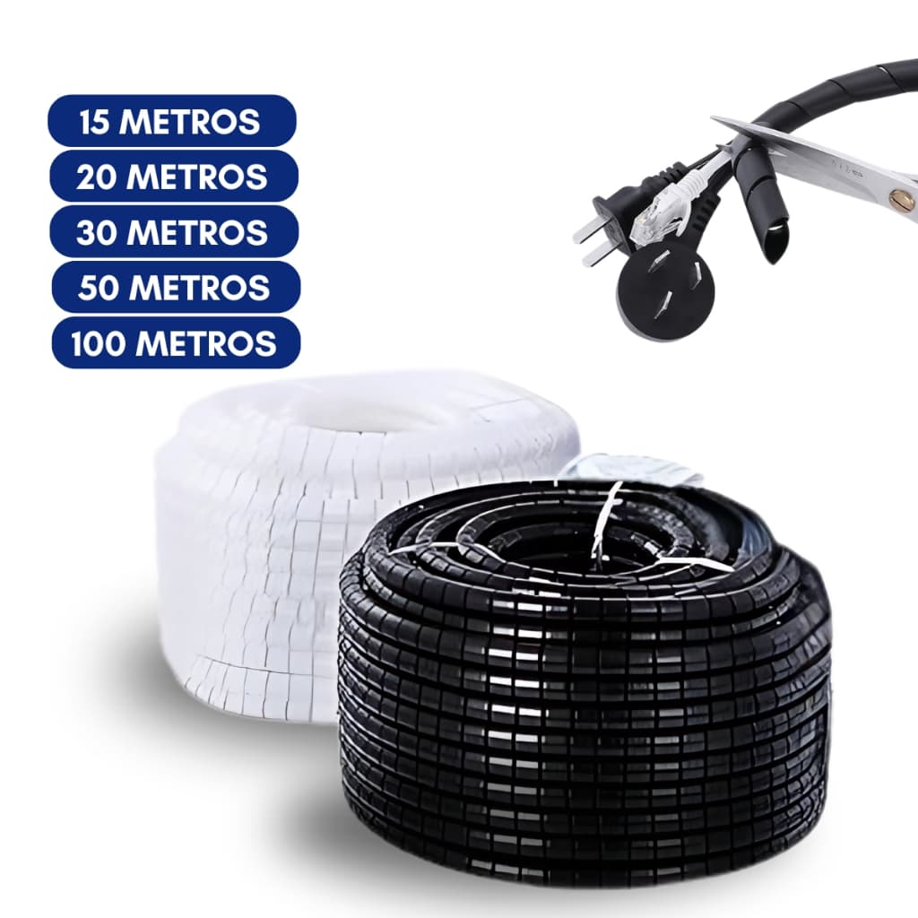 Organizador Fios Protetor Espiral Tubo 3/4 Esconde Cabos Energia Protetor Capa Mangueira Resistente