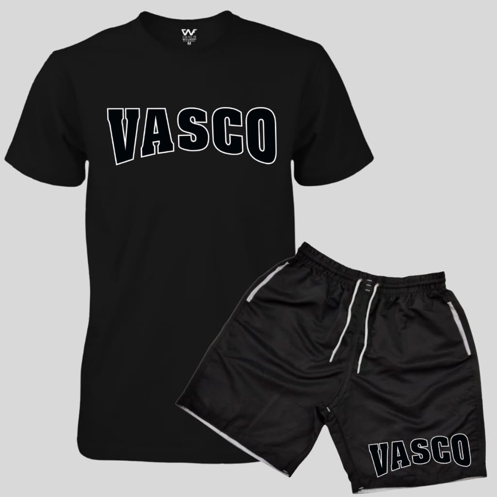 Kit Camisa Camiseta Vasco + Short de Praia Masculino Adulto Ou Infantil Lançamento