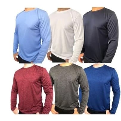 Kit com 2 Camiseta manga longa Masculina dry fit