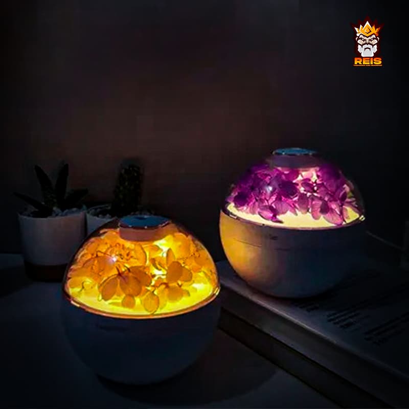 Umidificador Flor Eterna 🌸 220ml / Brilhante / Difusor / Aromaterapia / Quarto I Escritório - Pronta Entrega