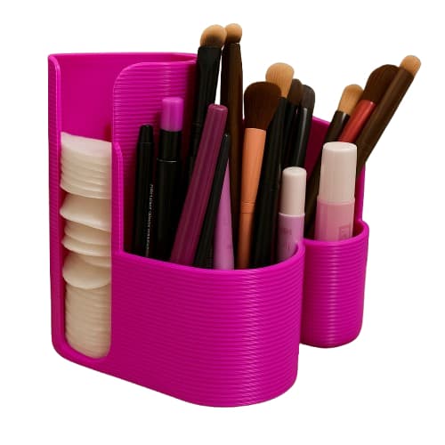 Porta Maquiagem 3D Elegante – Organizador de Pincéis, Algodão e Cosméticos | Impressão em PLA