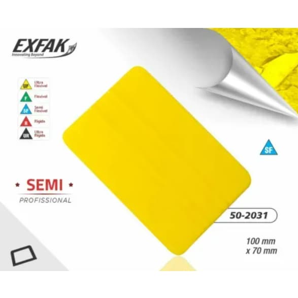 Espátula Retangular Amarela Semi Flexível 10x7cm Exfak