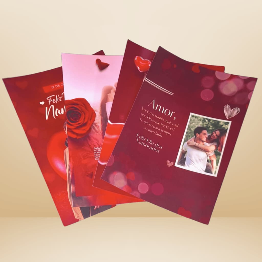 Cartão Dia dos Namorados com sua foto -  Cartão personalizado em papel fotográfico 230g
