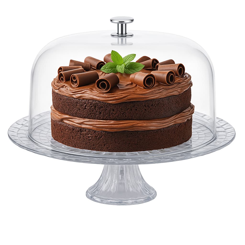 Boleira De Vidro Com Tampa E Pé Home Special Prato Porta Bolo Torta