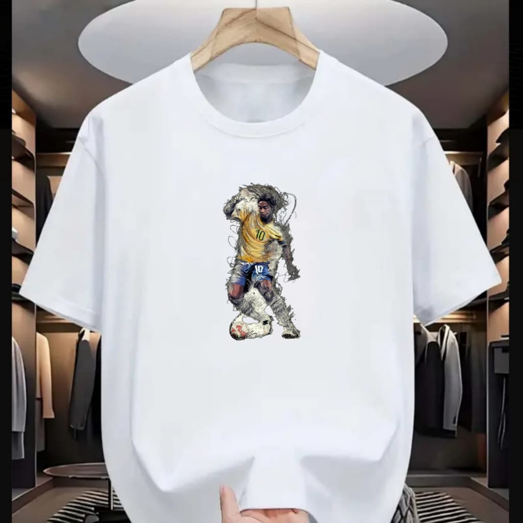 Camiseta Masculina Futebol Ronaldinho Guaucho Craque Bruxo 100% Algodão