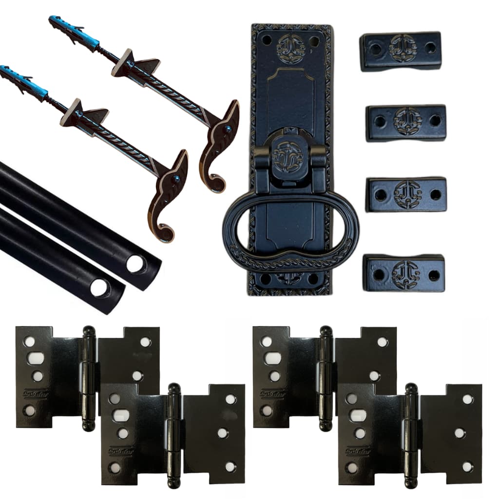 Kit Janela Preto 1,20 Cremona C/ Vara Carranca Palmela 3''
