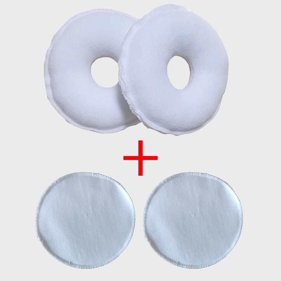 Kit Rosquinha de Amamentação 100% Algodão + Absorvente Para Seios Proteção Saúde Pós Parto Aréola