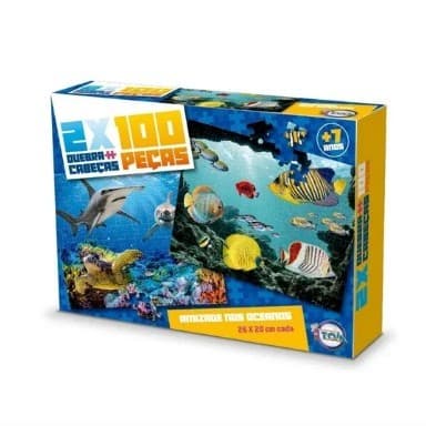 Quebra-cabeças 2 Puzzle De 100 Peças Amizade Nos Oceanos Mar