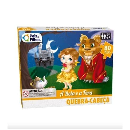 Quebra-cabeça Bela E A Fera 80 Peças - Pais E Filhos