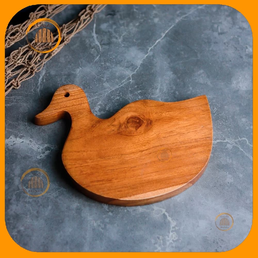 Tábua de Corte Madeira Maciça Pato de Madeira Nobre Decoração Cozinha Tábua