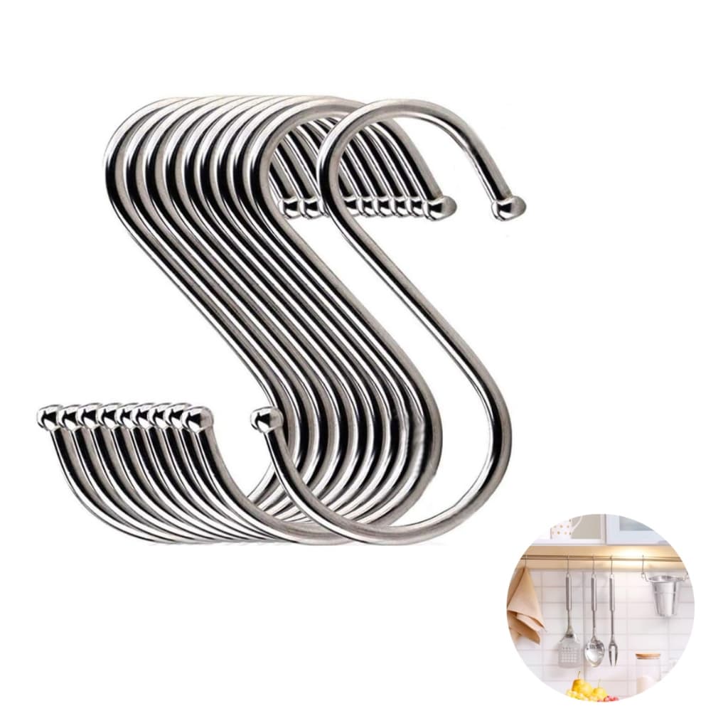 Kit 30 Gancho De Metal Em Forma De S Para Cozinha Jardim